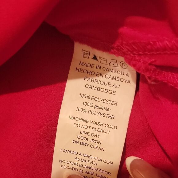 Michael Kors Vibrant Red Blouse with Gold Accents - Picture 9 of 10